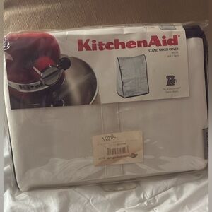 KitchenAid White Stand Mixer Cover with Black Trim